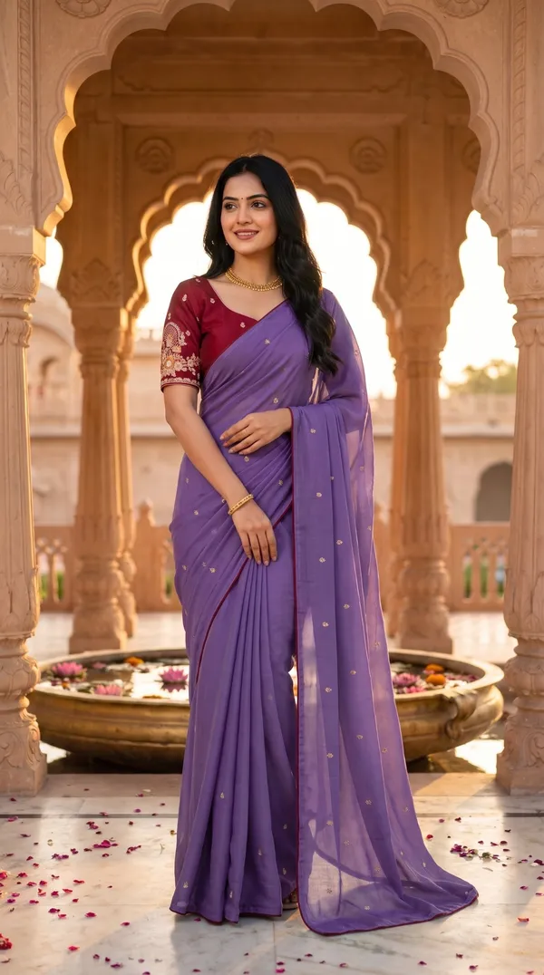 Purple_Chinon_Premium_Saree_For_Women