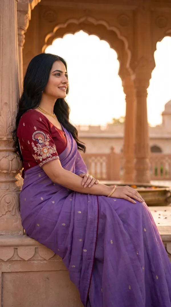 Purple_Chinon_Premium_Saree_For_Women