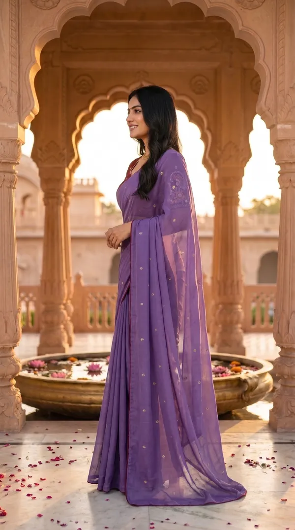 Purple_Chinon_Premium_Saree_For_Women