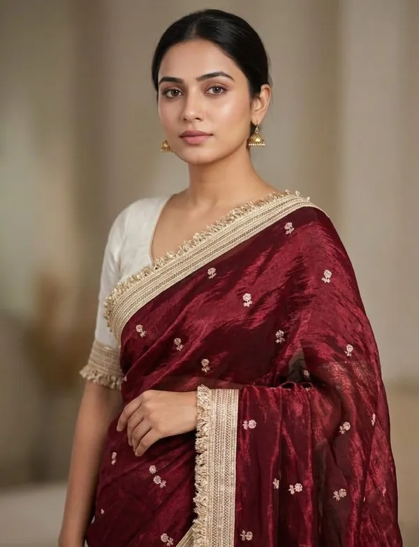 Maroon_Fandy_Satin_Premium_Saree_For_Women