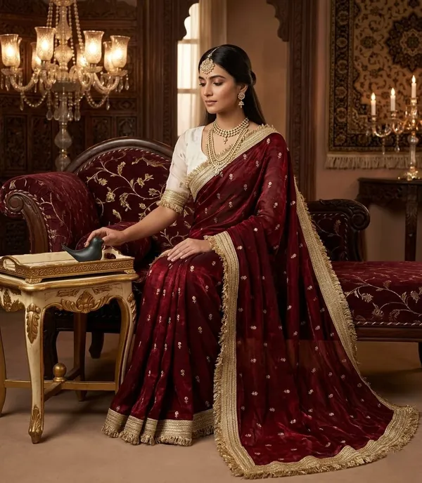 Maroon_Fandy_Satin_Premium_Saree_For_Women
