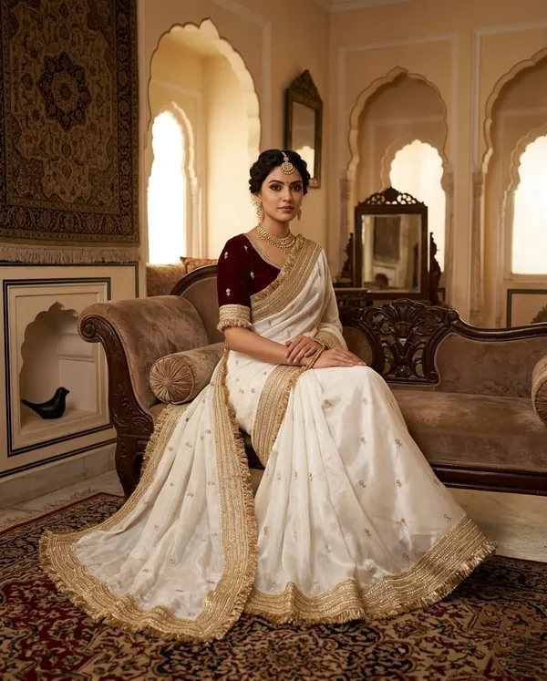 White_Fandy_Satin_Premium_Saree_For_Women