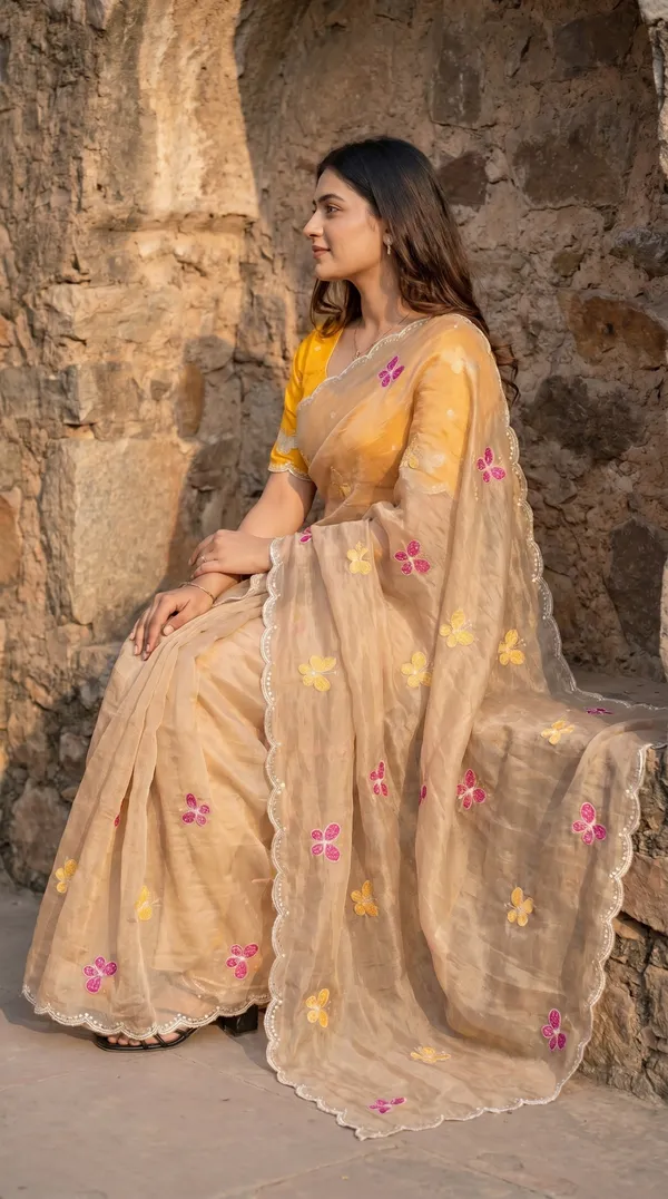 Beige_Fandy_Chiffon_Satin_Premium_Saree_For_Women