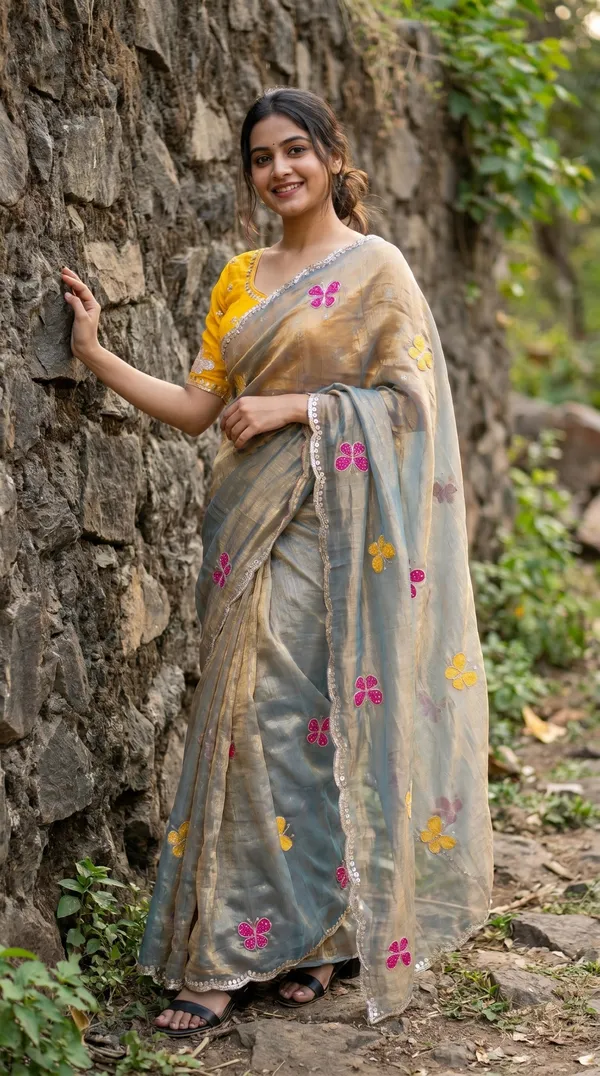 Grey_Fandy_Chiffon_Satin_Premium_Saree_For_Women