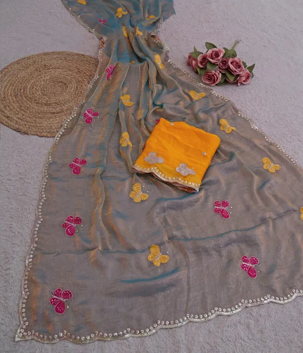 Grey_Fandy_Chiffon_Satin_Premium_Saree_For_Women