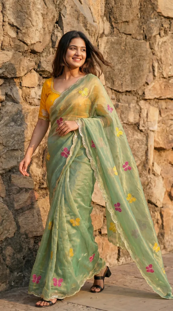 Mint_Green_Fandy_Chiffon_Satin_Premium_Saree_For_Women