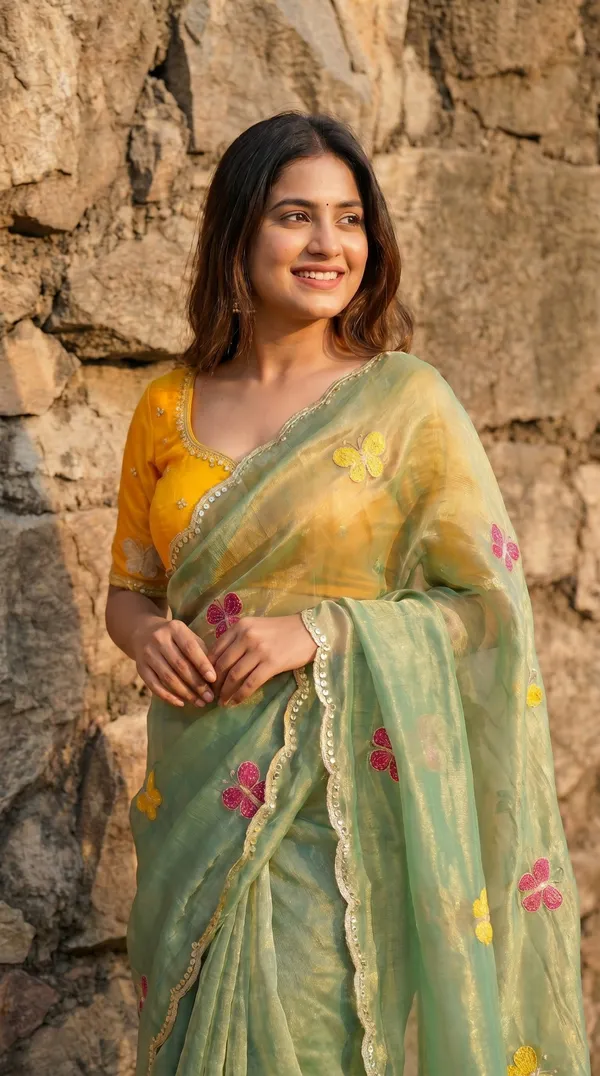 Mint_Green_Fandy_Chiffon_Satin_Premium_Saree_For_Women