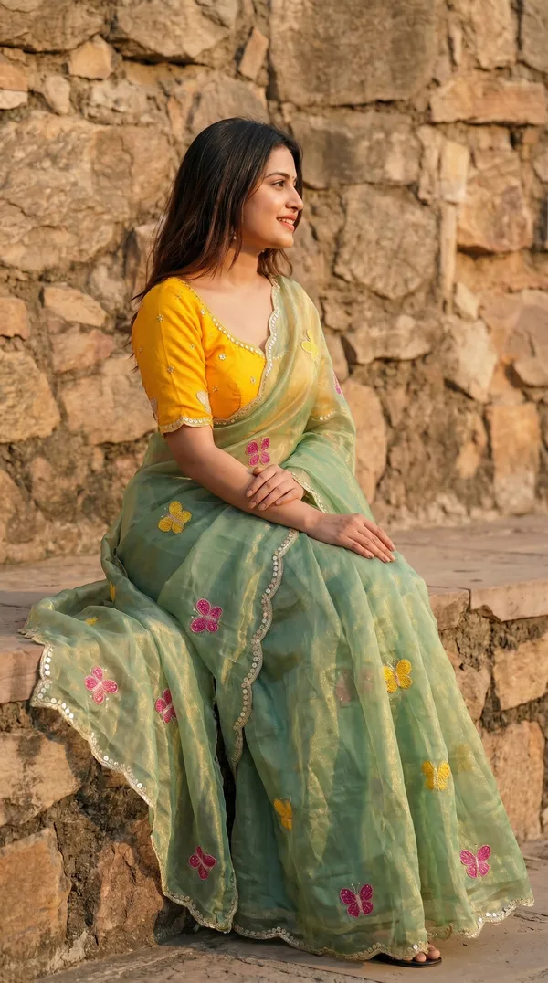 Mint_Green_Fandy_Chiffon_Satin_Premium_Saree_For_Women