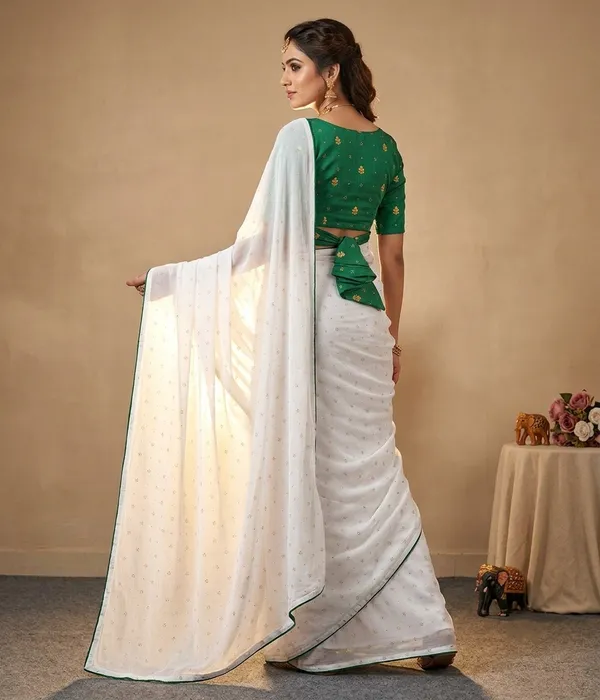 White_Green_Vichitra_And_Mono_Banglori_Premium_Saree_For_Women