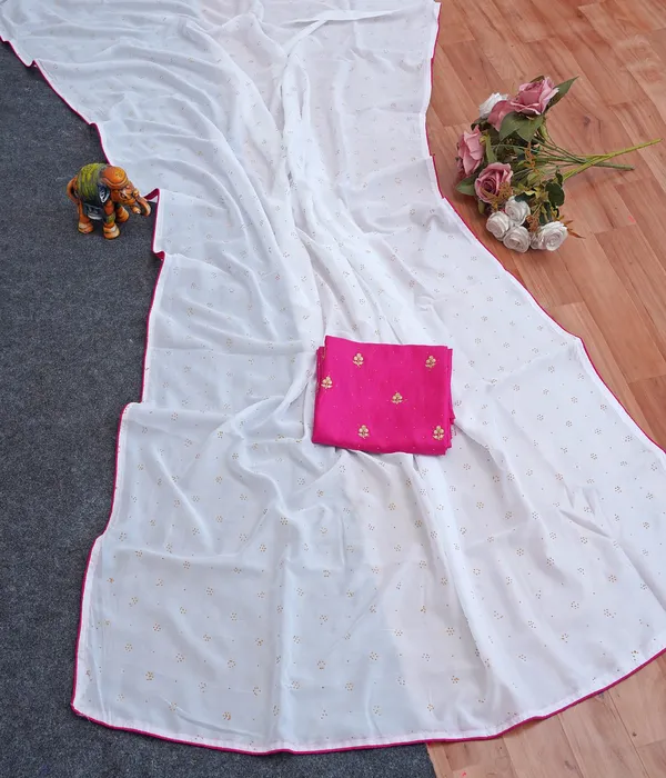 White_Pink_Vichitra_And_Mono_Banglori_Premium_Saree_For_Women