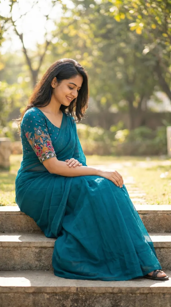 Blue_Fandy_Chiffon_Satin_Premium_Saree_For_Women