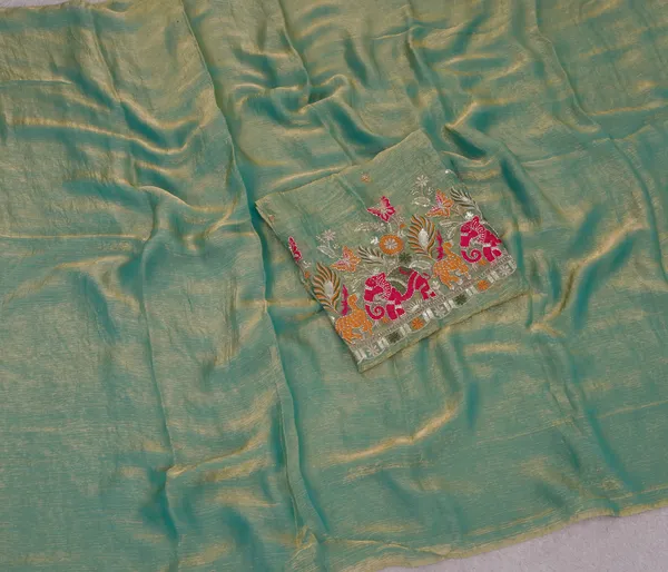 Green_Fandy_Chiffon_Satin_Premium_Saree_For_Women