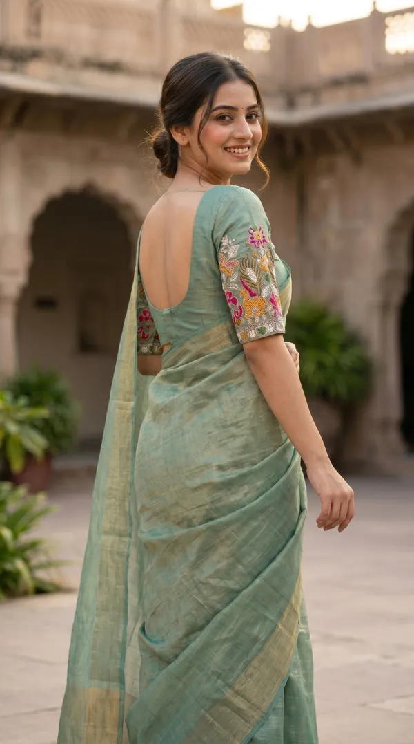 Green_Fandy_Chiffon_Satin_Premium_Saree_For_Women