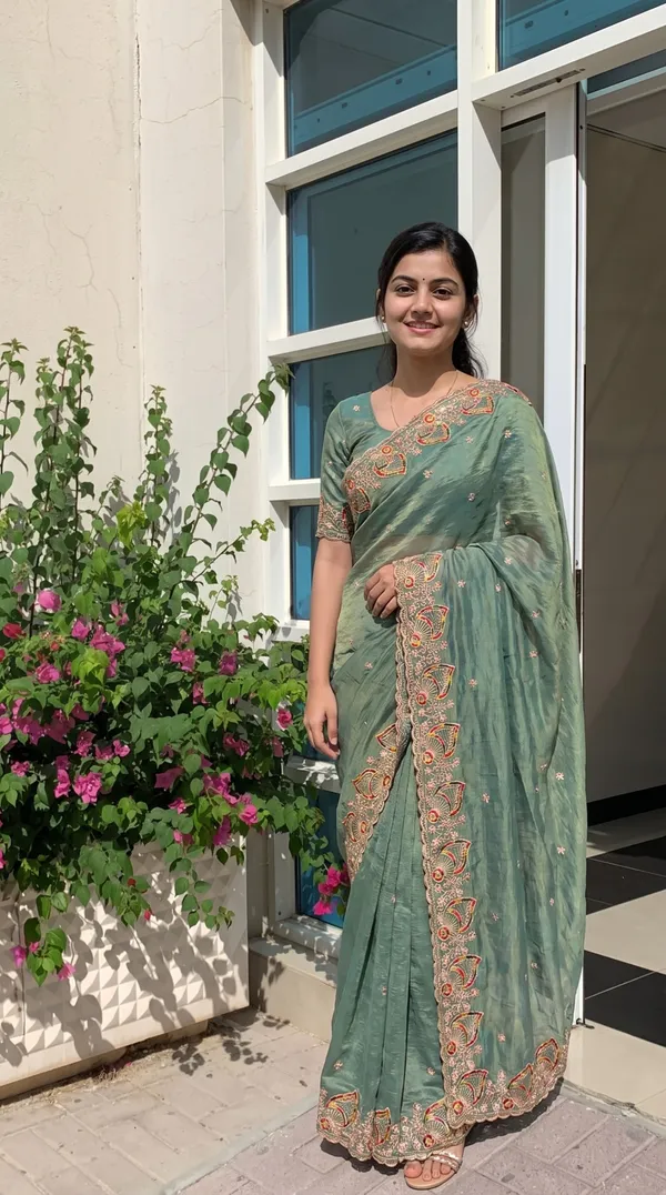 Mint_Green_Fandy_Chiffon_Satin_Premium_Saree_For_Women