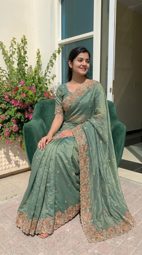 Mint_Green_Fandy_Chiffon_Satin_Premium_Saree_For_Women