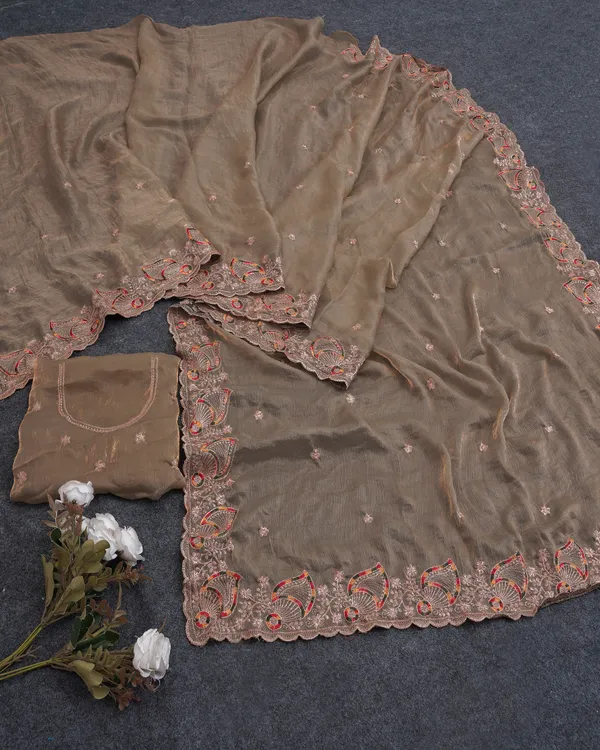 Taupe_Fandy_Chiffon_Satin_Premium_Saree_For_Women