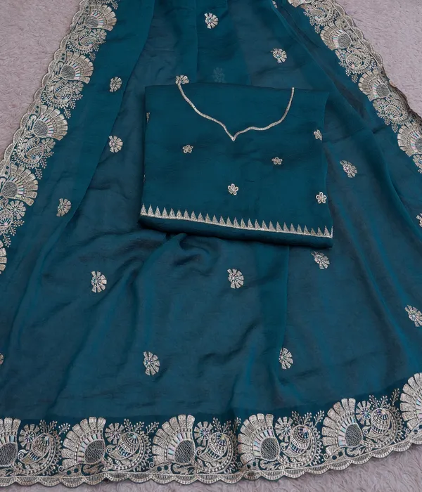 Teal_Blue_Cresh_Rangoli_Premium_Saree_For_Women