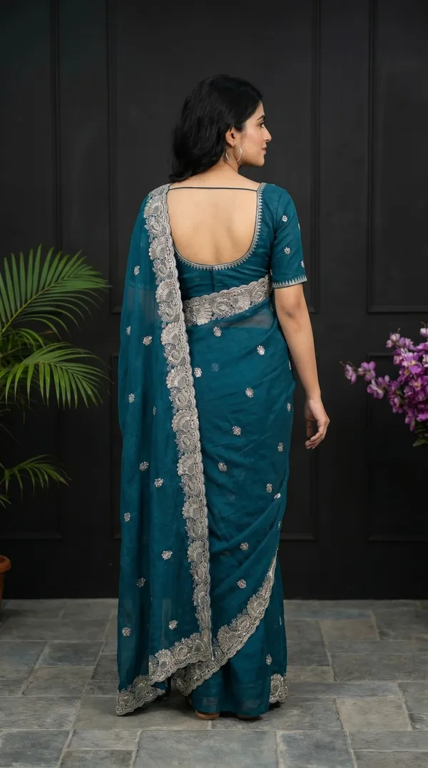 Teal_Blue_Cresh_Rangoli_Premium_Saree_For_Women