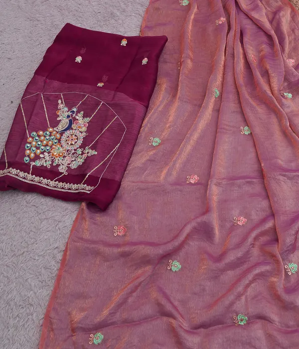 Dusty_Rose_Fandy_Chiffon_Satin_Premium_Saree_For_Women