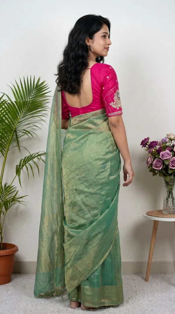 Mint_Green_Fandy_Chiffon_Satin_Premium_Saree_For_Women