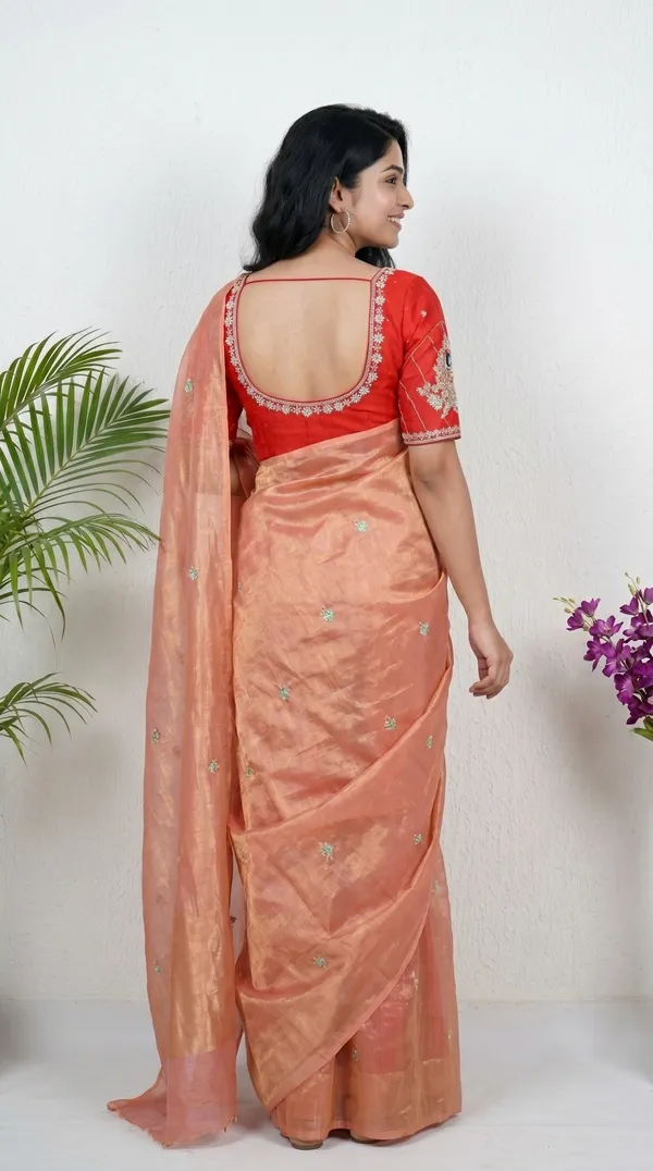 Rust_Peach_Fandy_Chiffon_Satin_Premium_Saree_For_Women
