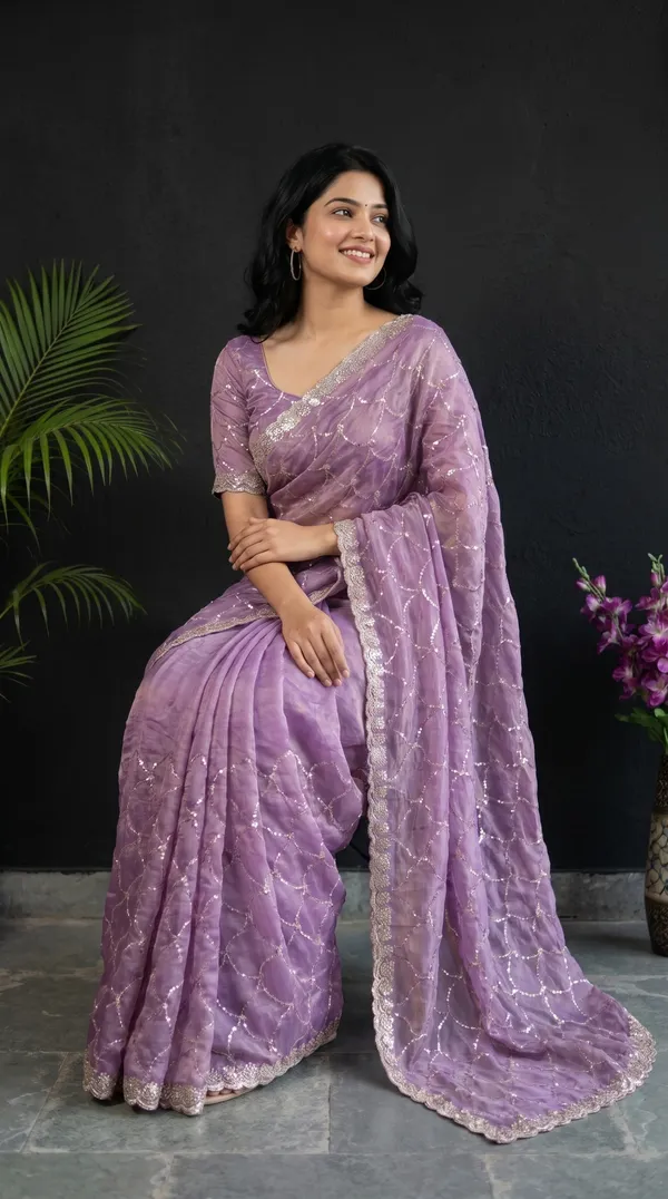 Lavender_Fandy_Satin_Premium_Saree_For_Women