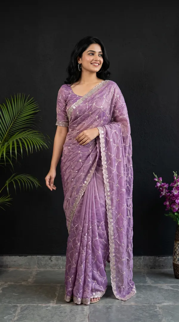 Lavender_Fandy_Satin_Premium_Saree_For_Women