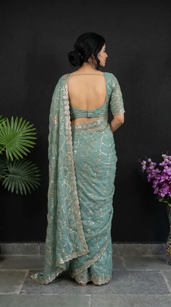Mint_Green_Fandy_Satin_Premium_Saree_For_Women