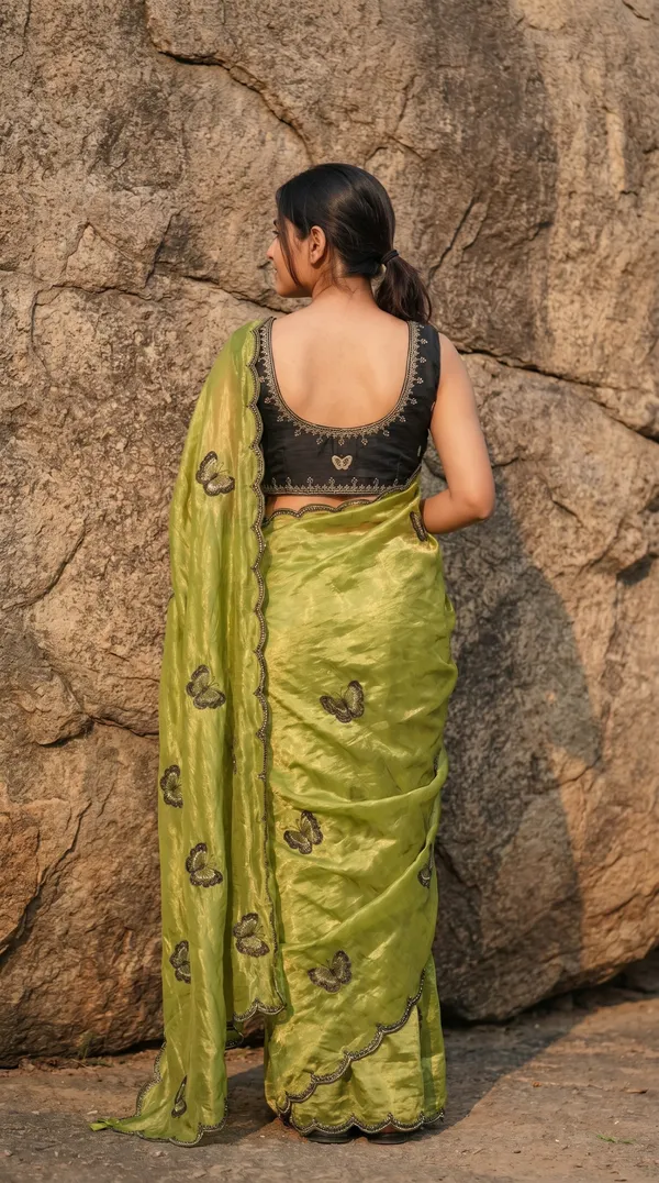 Olive_Green_Fandy_Satin_Premium_Saree_For_Women