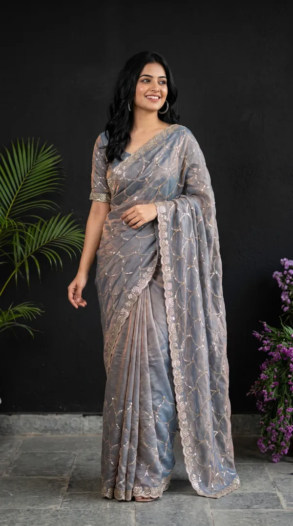 Silver_Grey_Fandy_Satin_Premium_Saree_For_Women