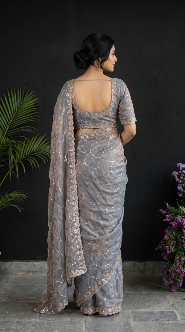 Silver_Grey_Fandy_Satin_Premium_Saree_For_Women