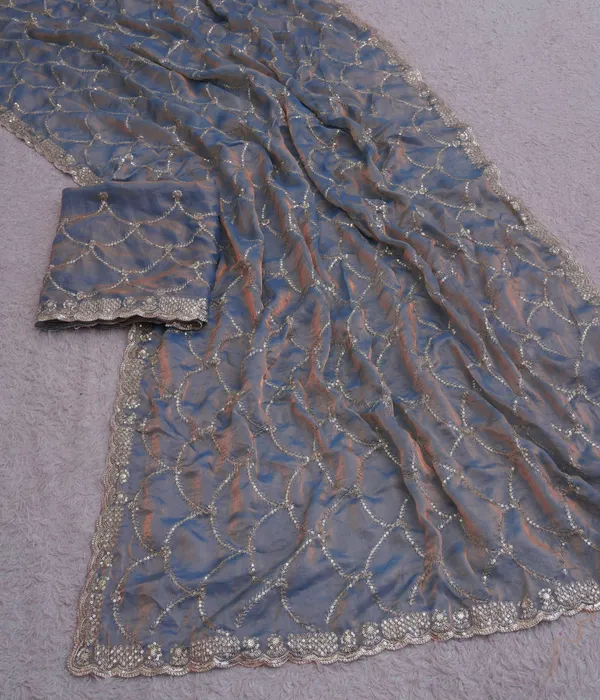 Silver_Grey_Fandy_Satin_Premium_Saree_For_Women