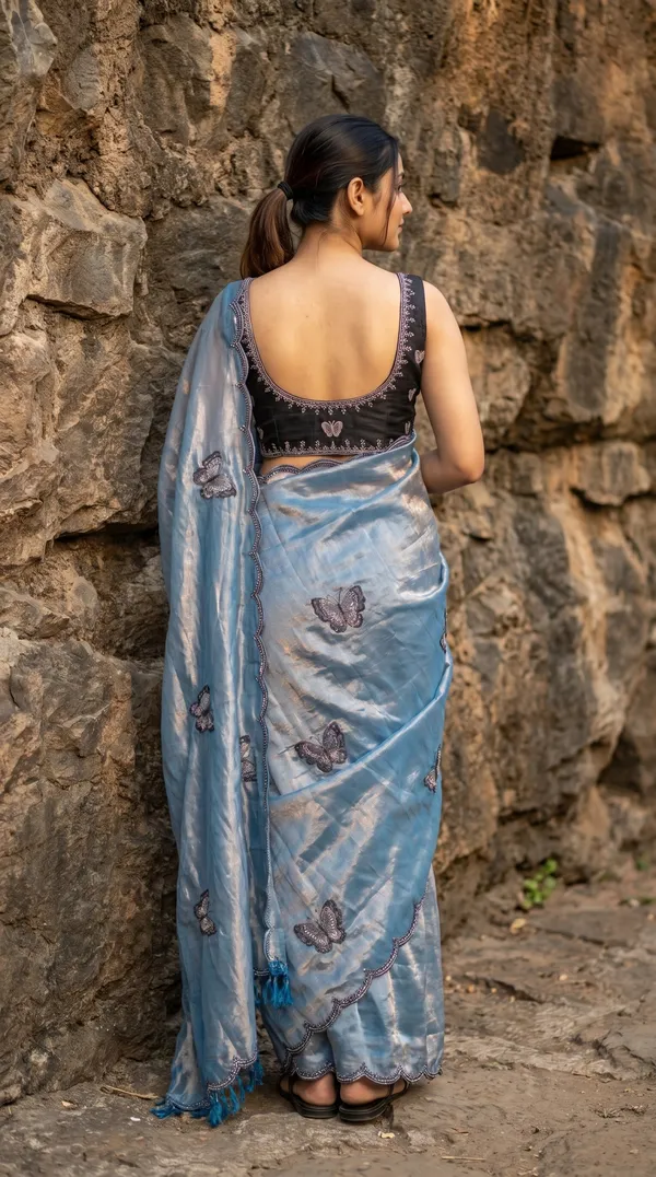 Sky_Blue_Fandy_Satin_Premium_Saree_For_Women