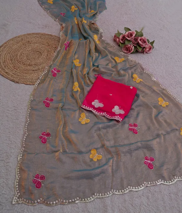Grey_Fandy_Chiffon_Satin_Premium_Saree_For_Women