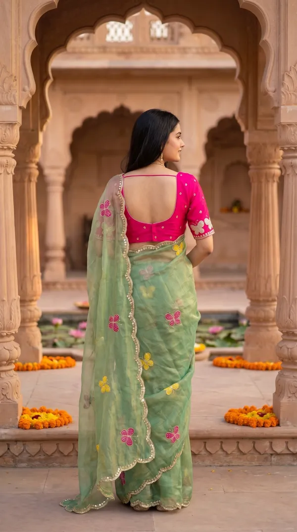 Mint_Green_Fandy_Chiffon_Satin_Premium_Saree_For_Women