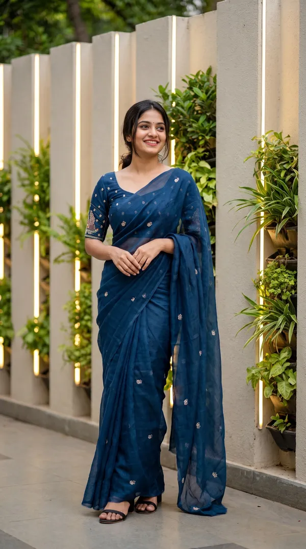 Blue_Fandy_Chiffon_Satin_Premium_Saree_For_Women