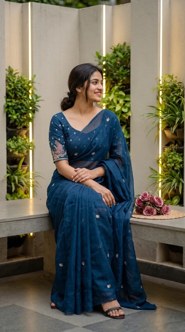 Blue_Fandy_Chiffon_Satin_Premium_Saree_For_Women