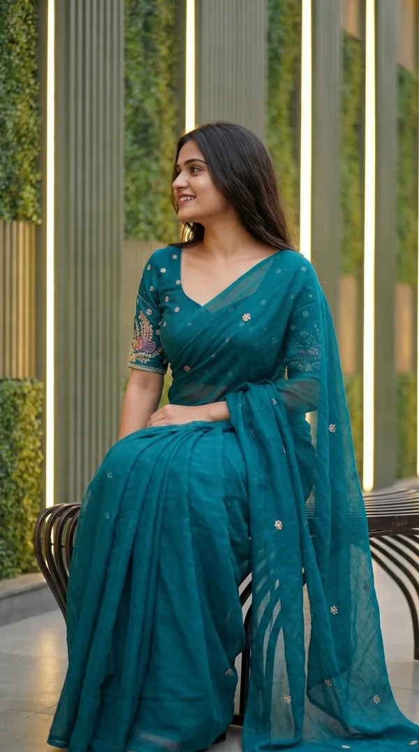 Light_Blue_Fandy_Chiffon_Satin_Premium_Saree_For_Women
