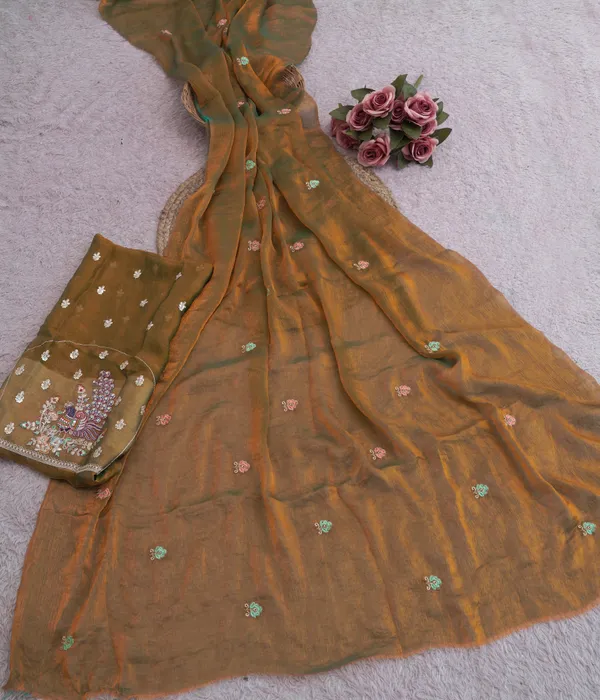 Light_Brown_Fandy_Chiffon_Satin_Premium_Saree_For_Women