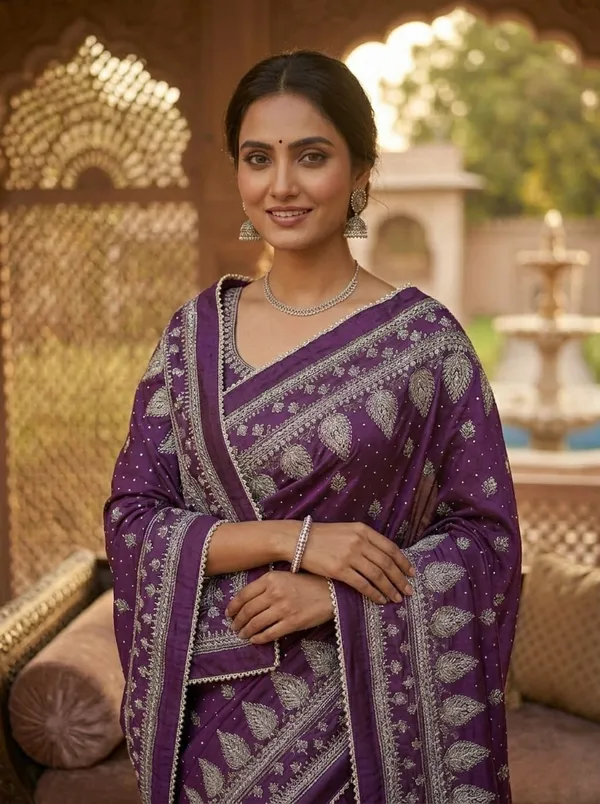 Purple_Heavy_Butterfly_Net_Premium_Saree_For_Women