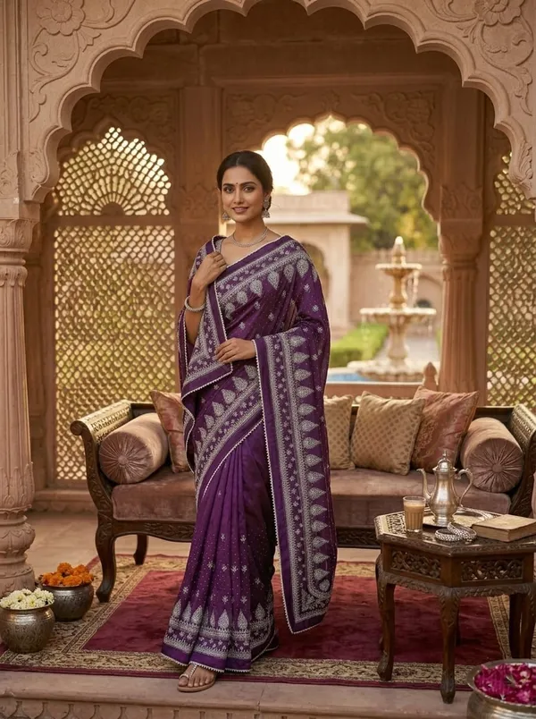 Purple_Heavy_Butterfly_Net_Premium_Saree_For_Women