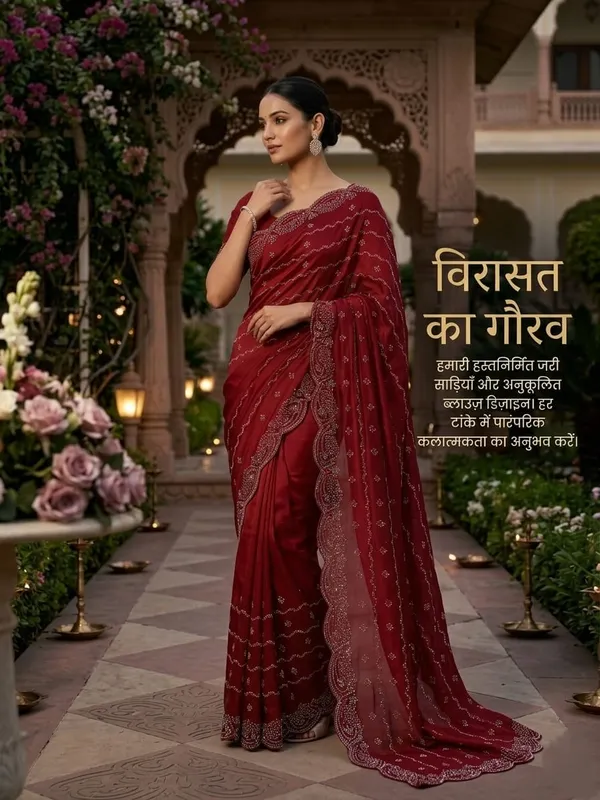 Maroon_Fandy_Chiffon_Satin_Premium_Saree_For_Women