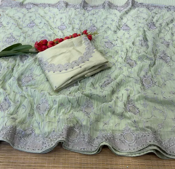 Pista_Green_Georgette_Crash_Premium_Saree_For_Women