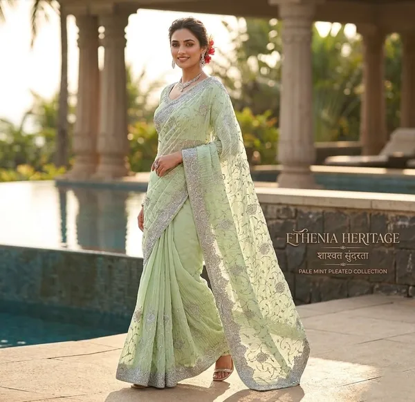 Pista_Green_Georgette_Crash_Premium_Saree_For_Women