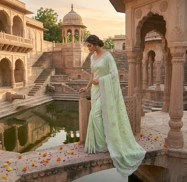 Pista_Green_Georgette_Crash_Premium_Saree_For_Women