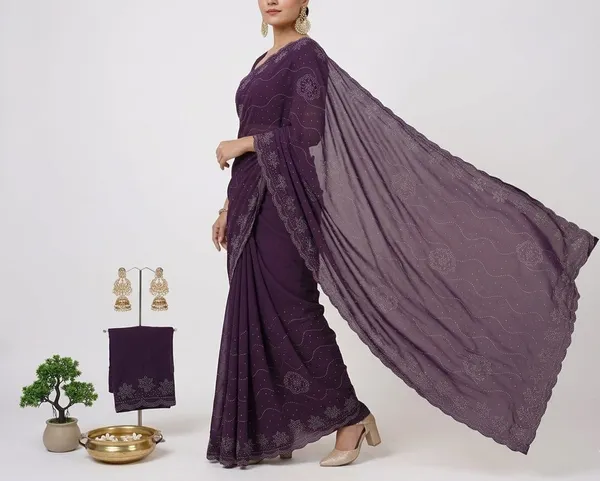 Dark_Purple_Vichitra_Premium_Saree_For_Women