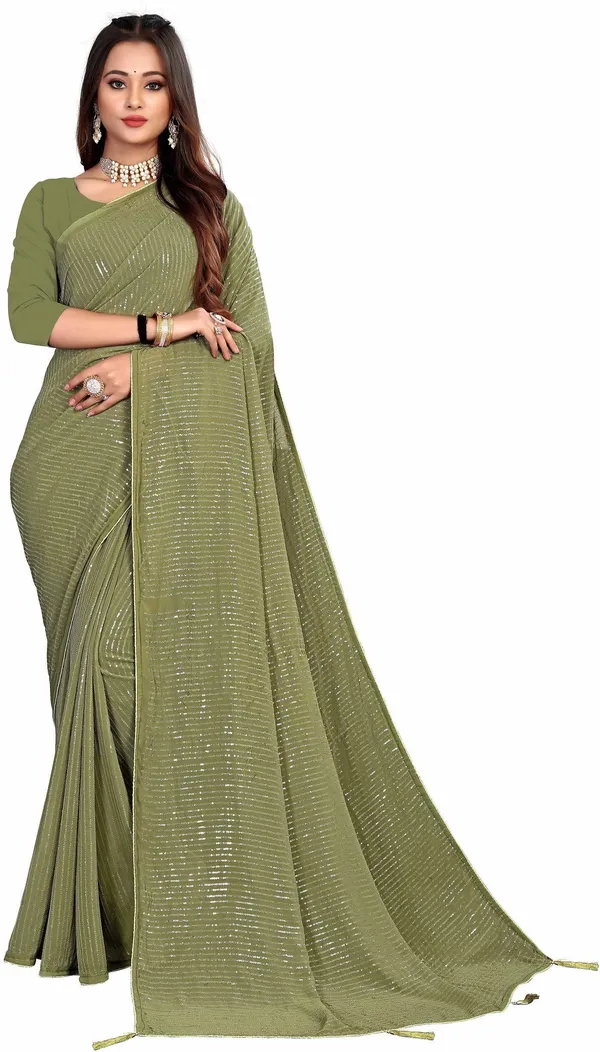 Green_Georgette_Premium_Saree_For_Women