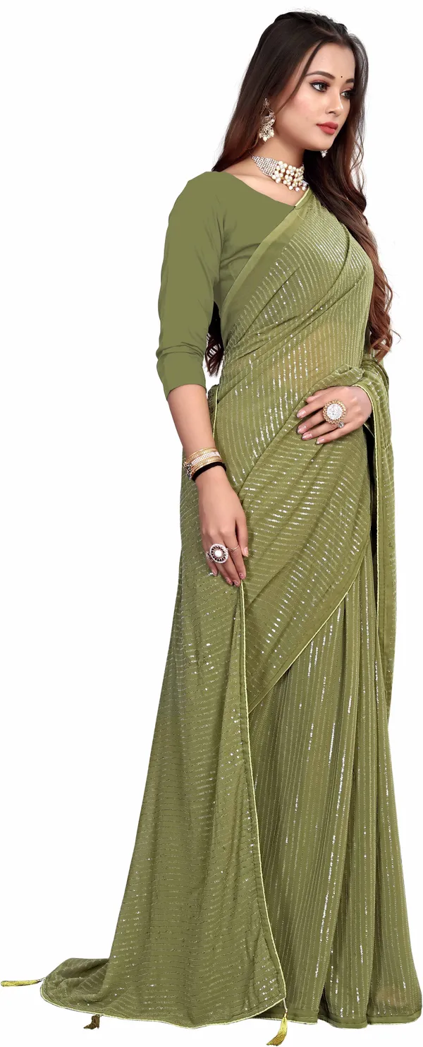 Green_Georgette_Premium_Saree_For_Women