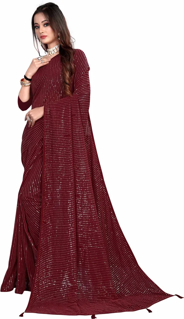 Maroon_Georgette_Premium_Saree_For_Women