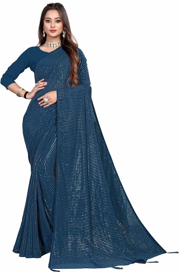 Blue_Georgette_Premium_Saree_For_Women